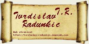 Tvrdislav Radunkić vizit kartica